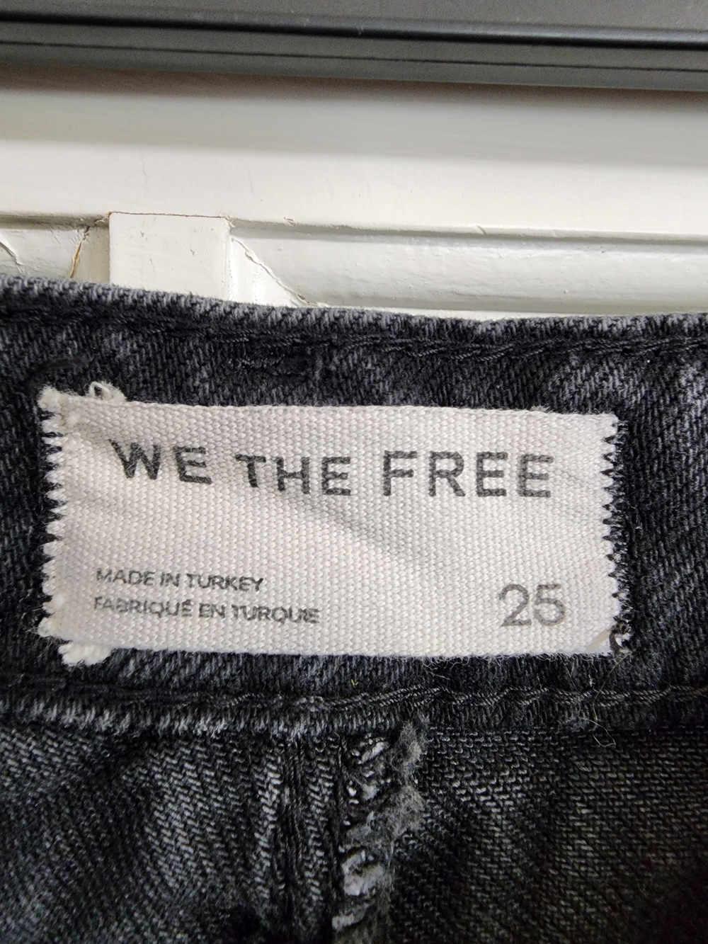 We The Free Black Washed Denim Micro Skort Mini Skirt Shorts Size 25 - Picture 9 of 11
